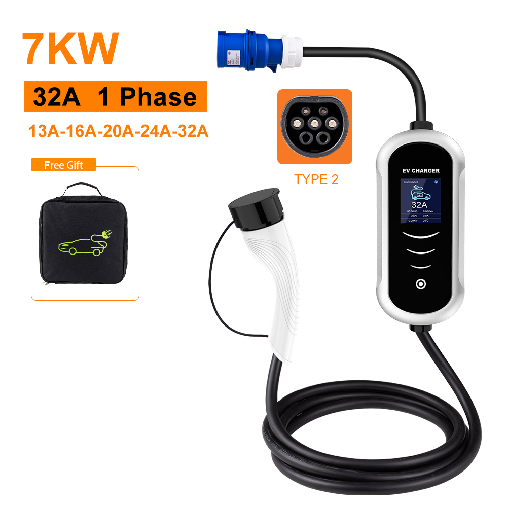 IPENGEN Type 2 Portable EV Cha - Portable Ev Charger 32A Type 2 Cee Plug ulasan dan harga
